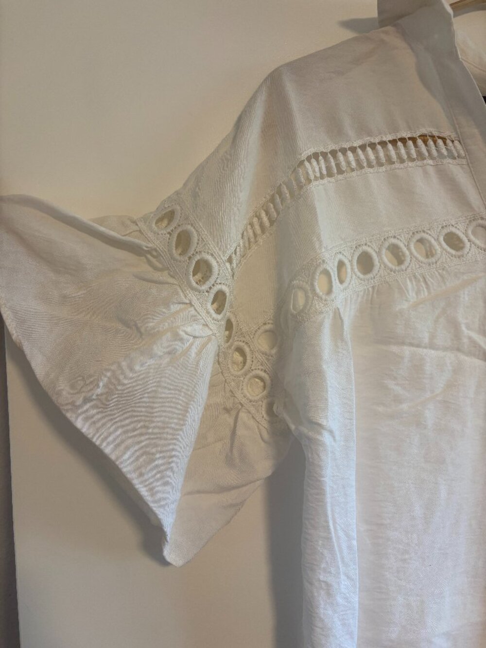 Zara casual midi shirt dress with loose patterned sleeves - Picture 2 of 5